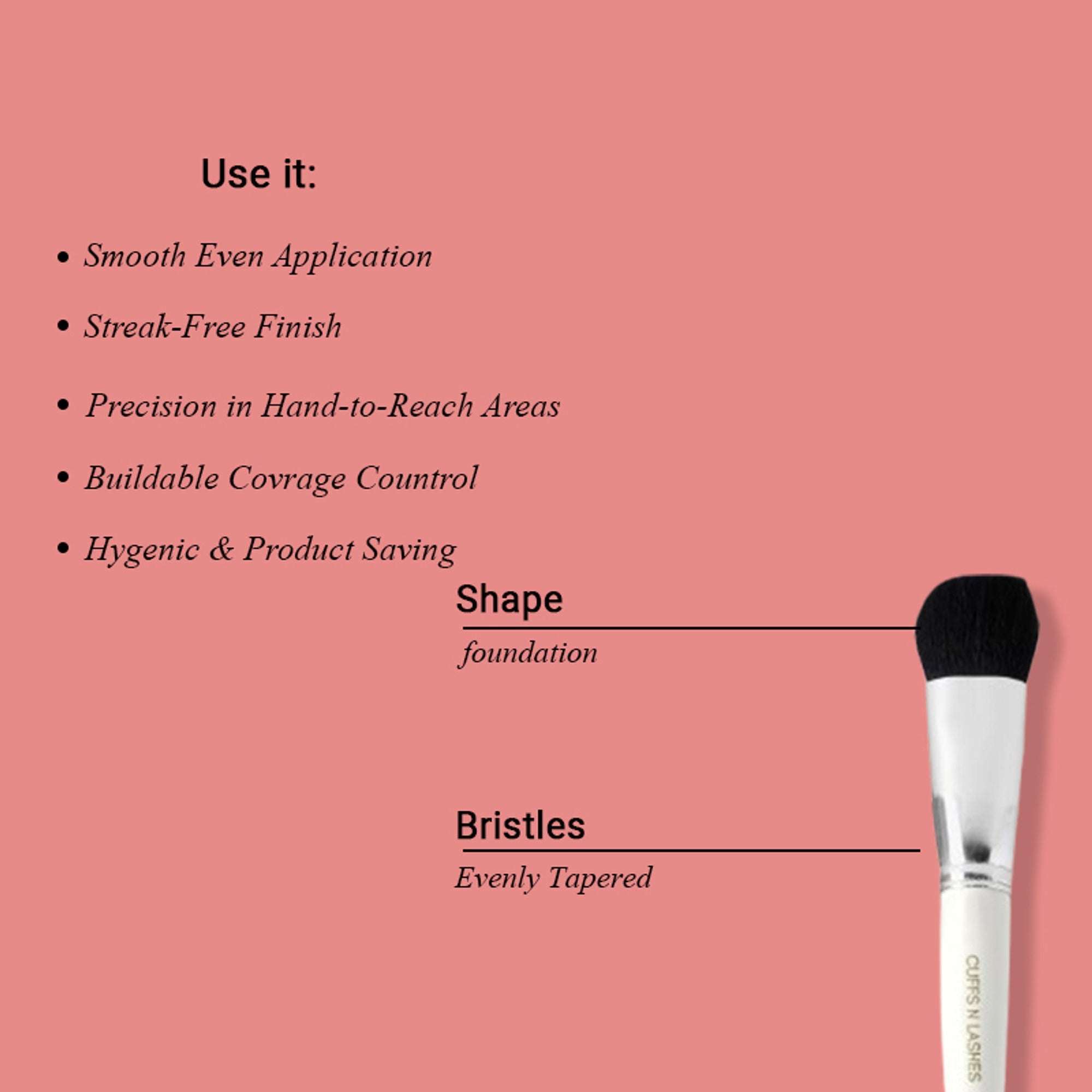 CUFFS N LASHES Concealer & Foundation Dual Brush - 03
