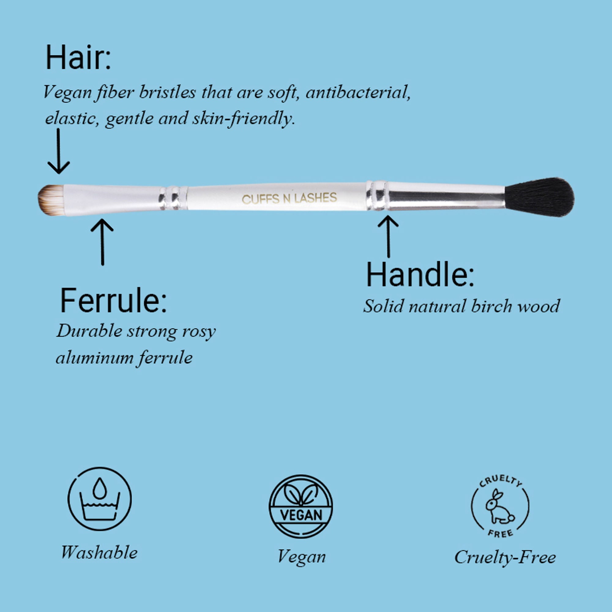 CUFFS N LASHES Flat Brush & Blending Dual Brush - 04