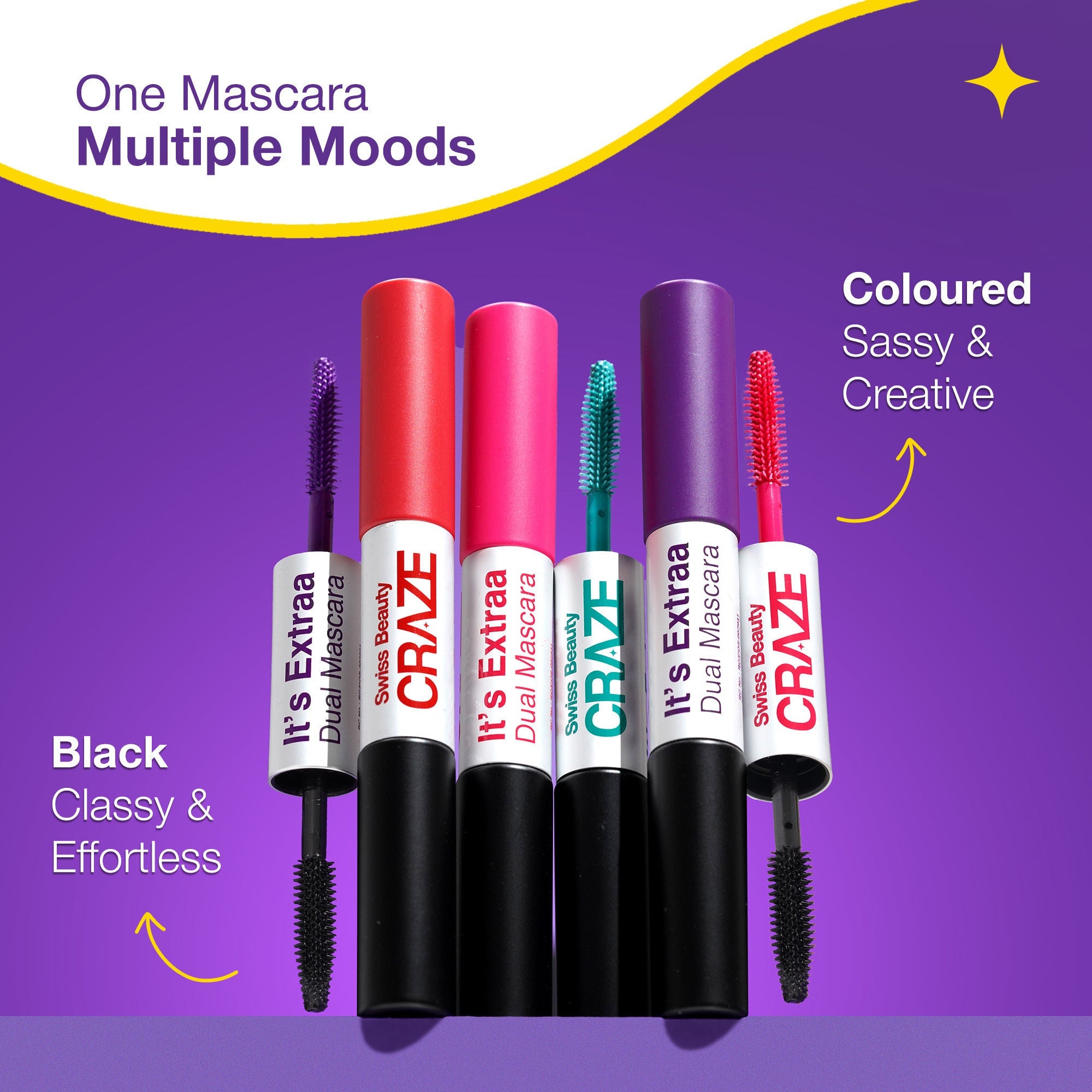 Swiss Beauty Craze It's Extraa Dual Non Flaky Mascara - 1 Red Flag