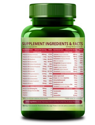 Himalayan Organics Women 50 Plus Supplement Daily Multivitamin (60 Capsules)