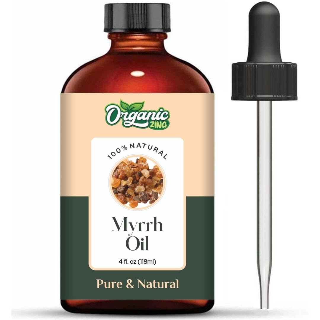 Organic Zing Myrrh Oil (Commiphora Myrrha) Oil | Pure & Natural Essential Oil for Aroma, Diffuser, Skincare & Massage