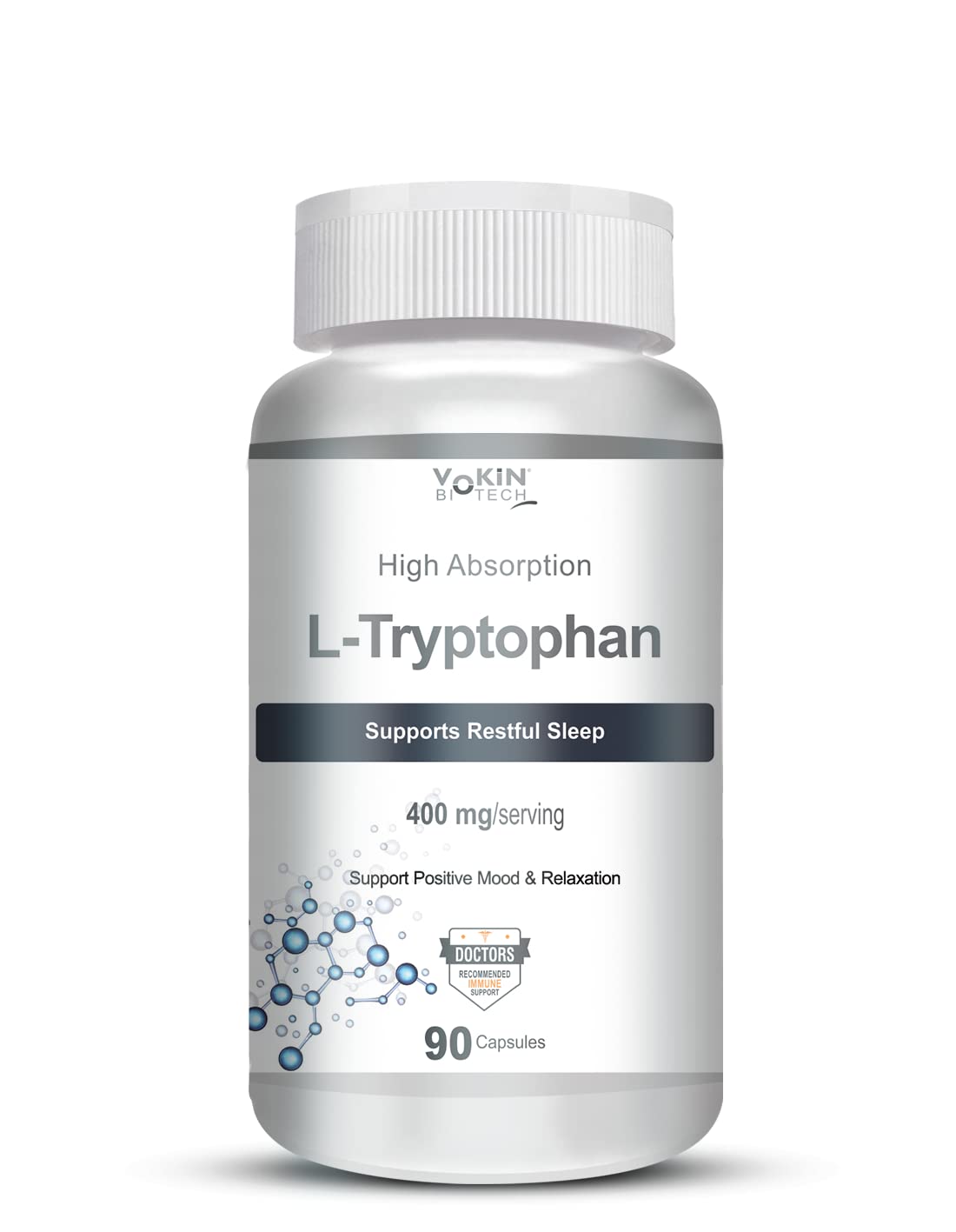 Vokin biotech L-Tryptophan – Support Positive Mood & Relaxation- 400mg