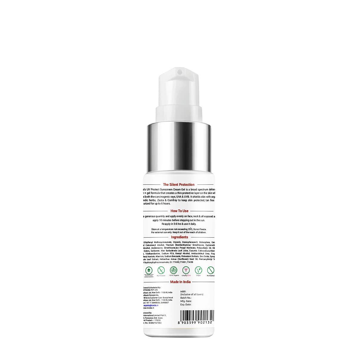 Inveda Sunscreen Cream Gel SPF 50 PA