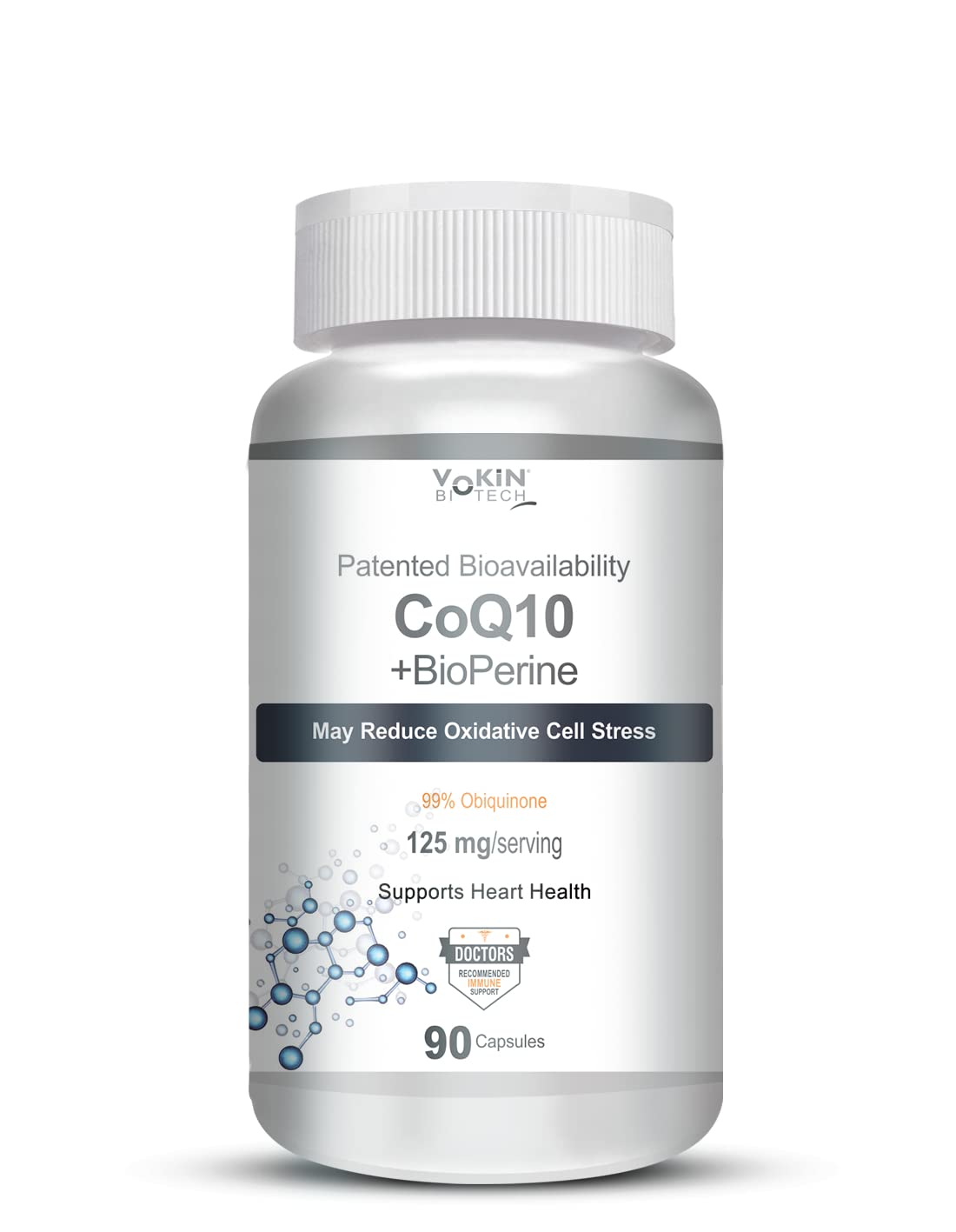 Vokin Biotech Coenzyme Q10 Plus BioPerine – Supports Heart Health-125 mg