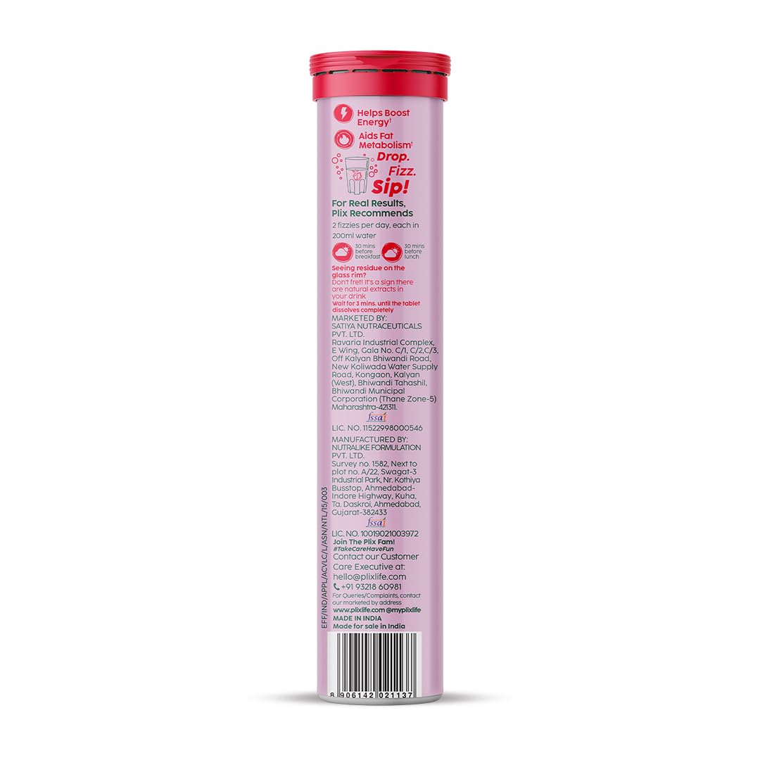 PLIX The Plant Fix L-Carnitine ACV Effervescent Tablets - Apple Burst