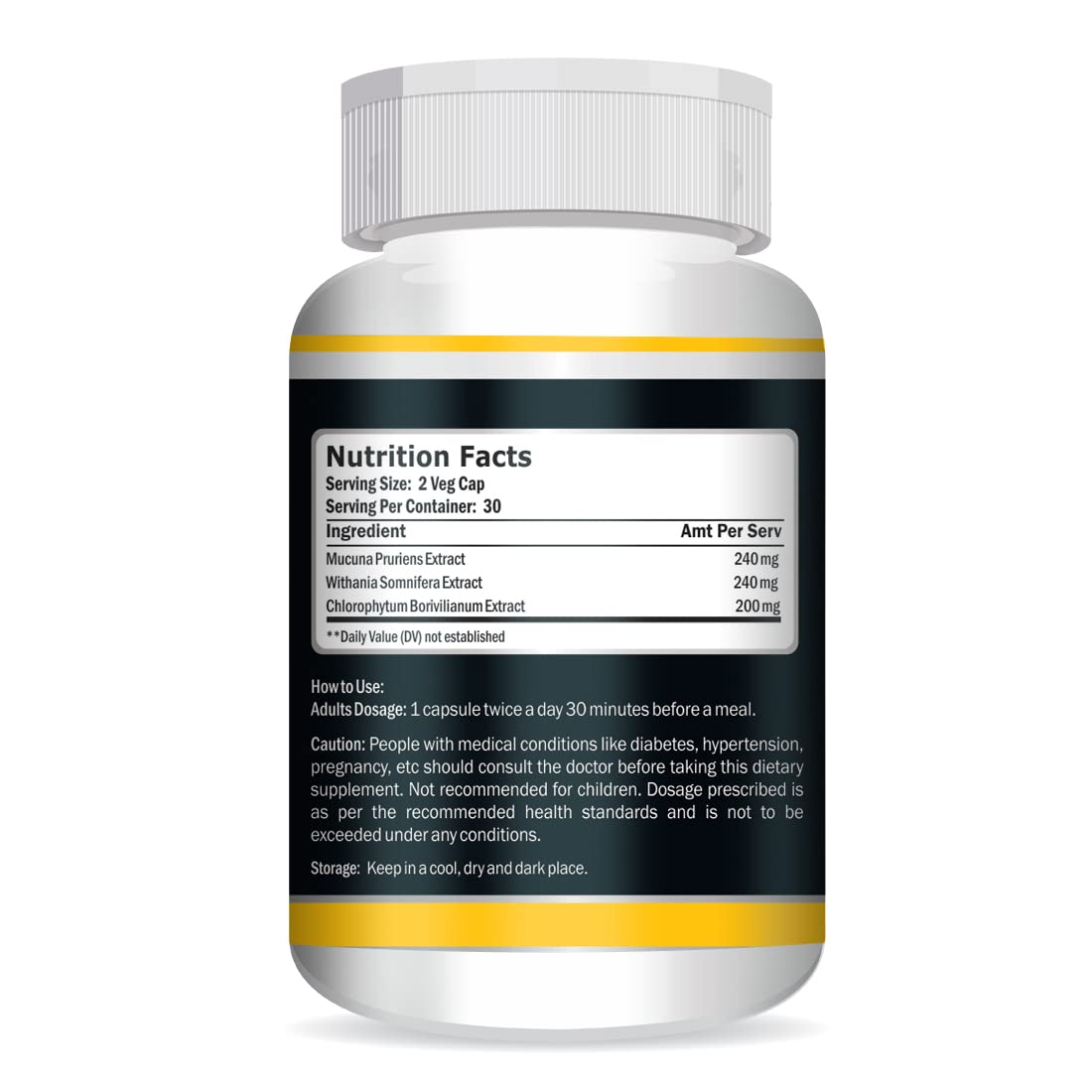 Vokin Biotech 100% Natural Max Power 800MG Testosterone Booster And Bodybuilding Supplement