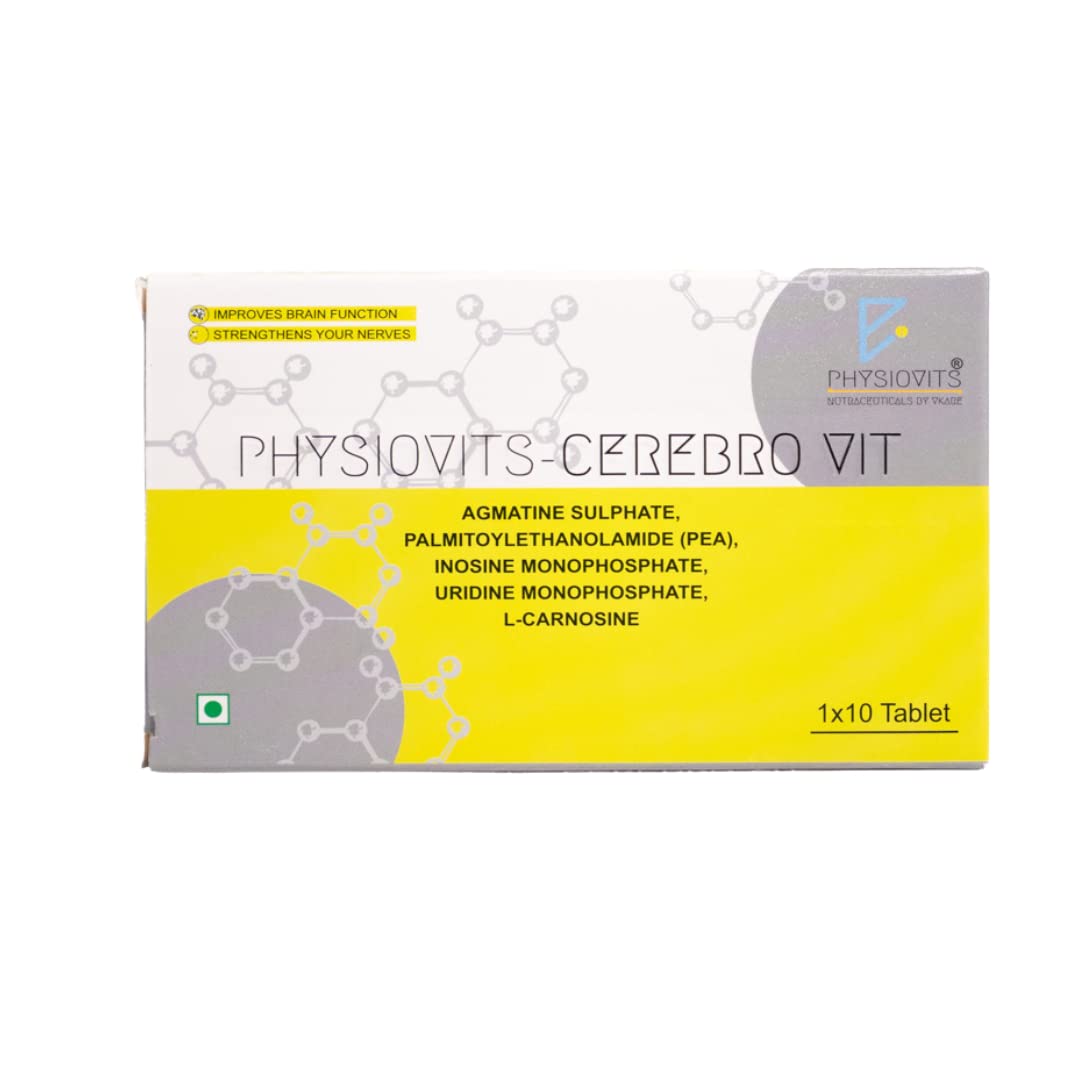 Physiovits Cerebro Vit : Nourish Your Nerves and Optimize Brain Performance with optimal neural health supplement & Enhance Memory, Focus, and Clarity | 30 Tabs Pack