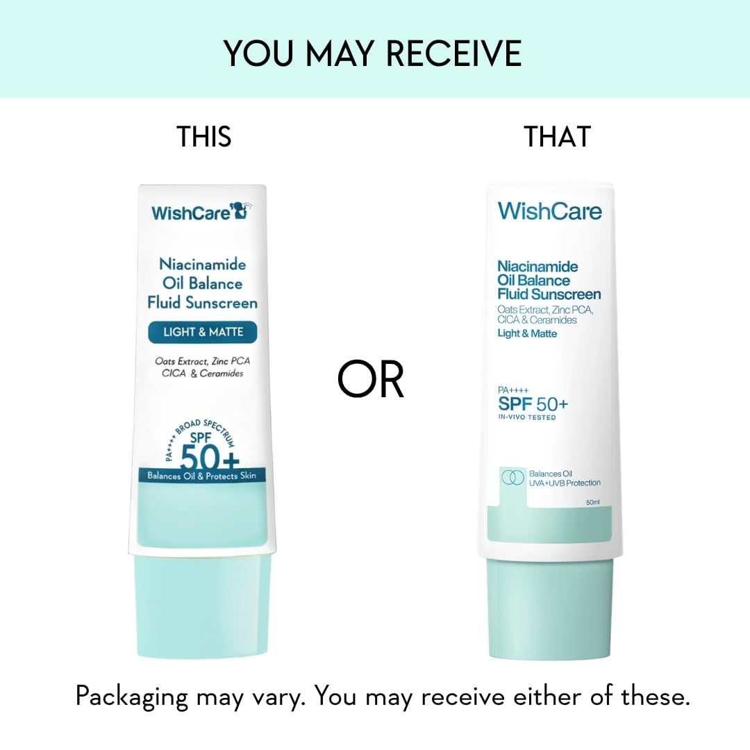 Wishcare 5% Niacinamide Oil Balance Fluid Sunscreen | SPF50