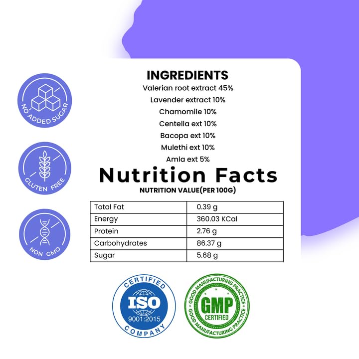 WildOak Melatonin Free Non-Addictive Sleeping Pills | Deep Sleep | Valerian Roots, Lavender & Chamomile | Naturally Improves Sleep Cycle in Few Weeks | Nerve & Anxiety Relaxation | 60 Veg Capsules