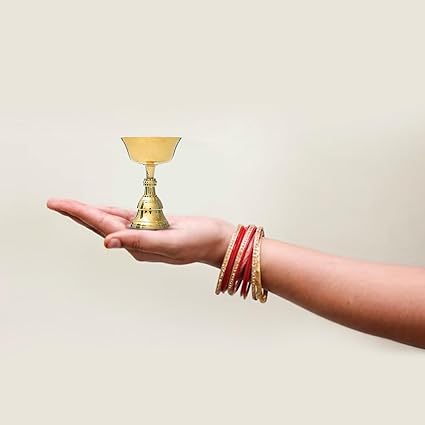 Akhand Narayan Diya | 110 Gm Brass Diya for Puja | Deepam Kundulu Jyot Oil Lamp | P