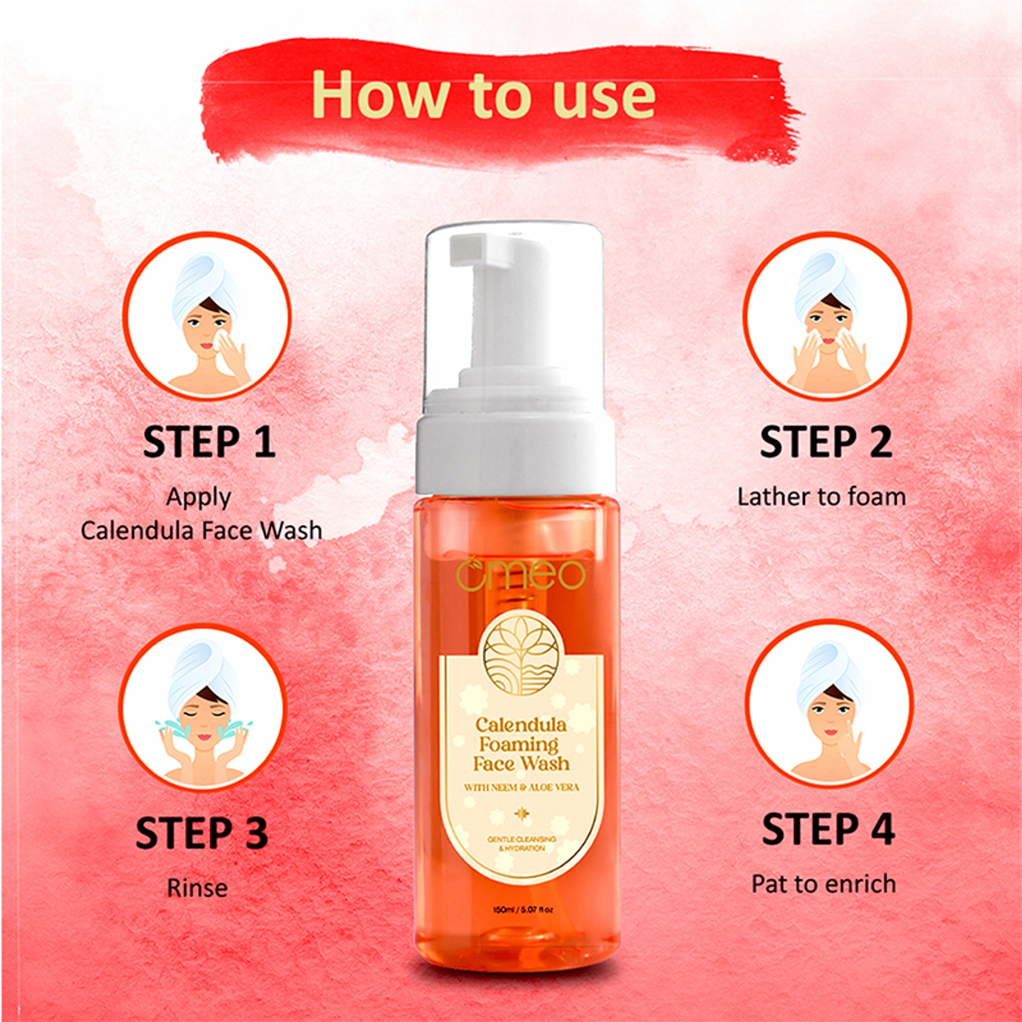 Omeo Calendula Foaming Face Wash - Gentle, Daily Use, Safe For All Skin Types