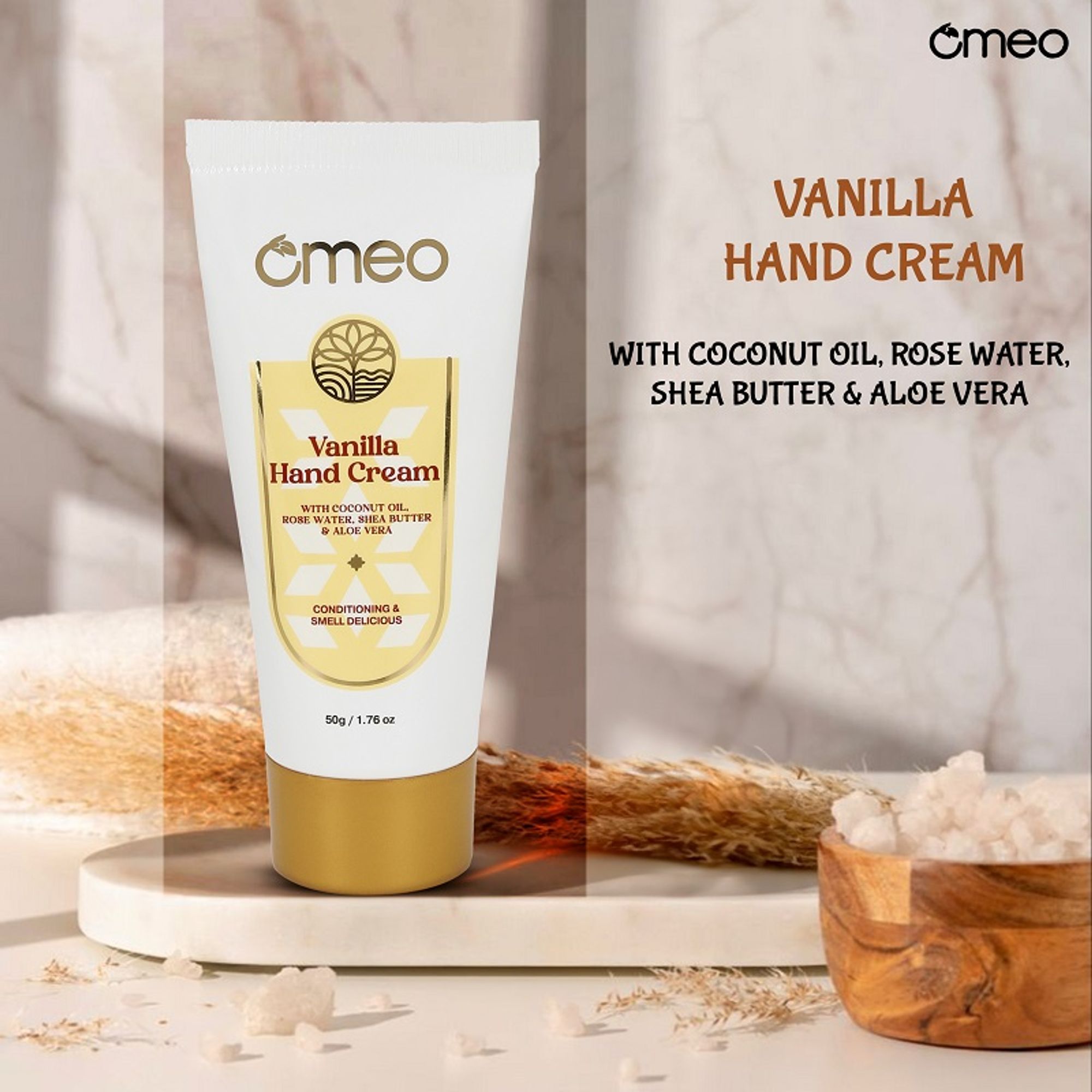 Omeo Vanilla Hand Cream - For Glowing & Hydrated Hands