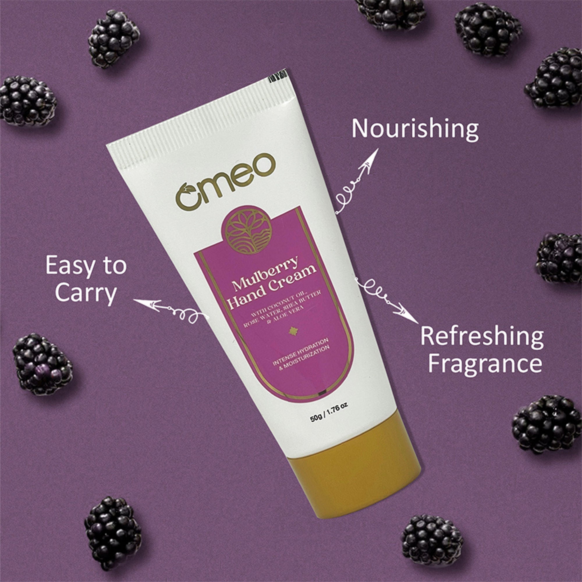 Omeo Mulberry Hand Cream - For Glowing & Hydrated Hands