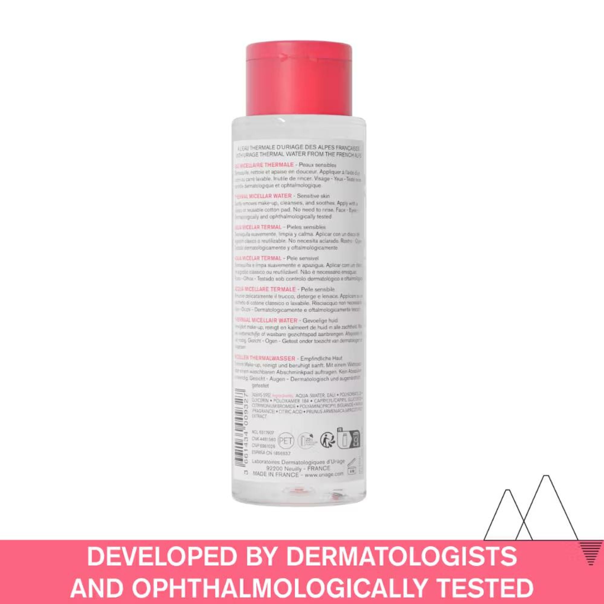 Uriage Thermal Micellar Water for Sensitive Skin Removes Makeup from Face & Eyes Dermat Recommended