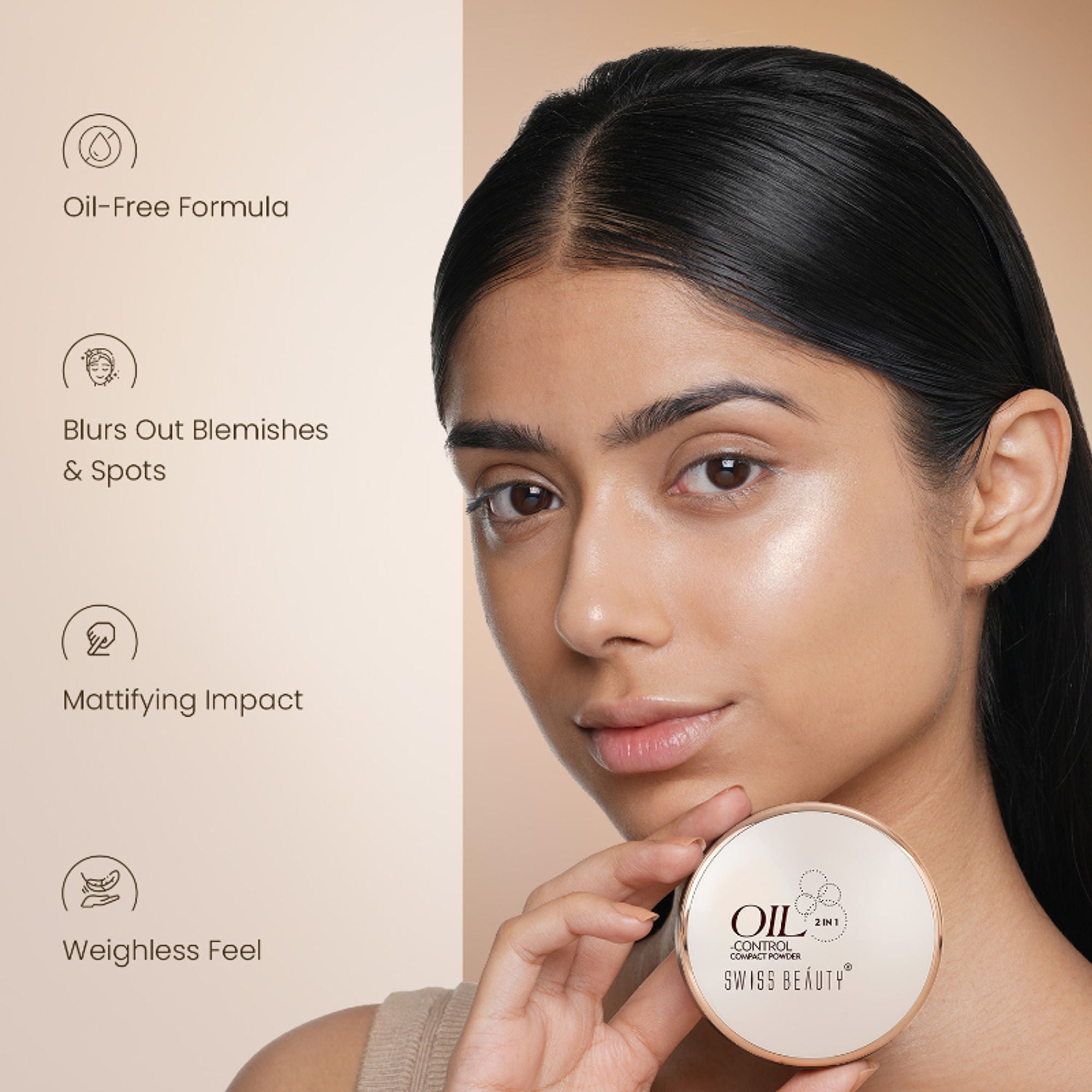 Swiss Beauty Oil Control Compact Powder - 04 Skin Beige