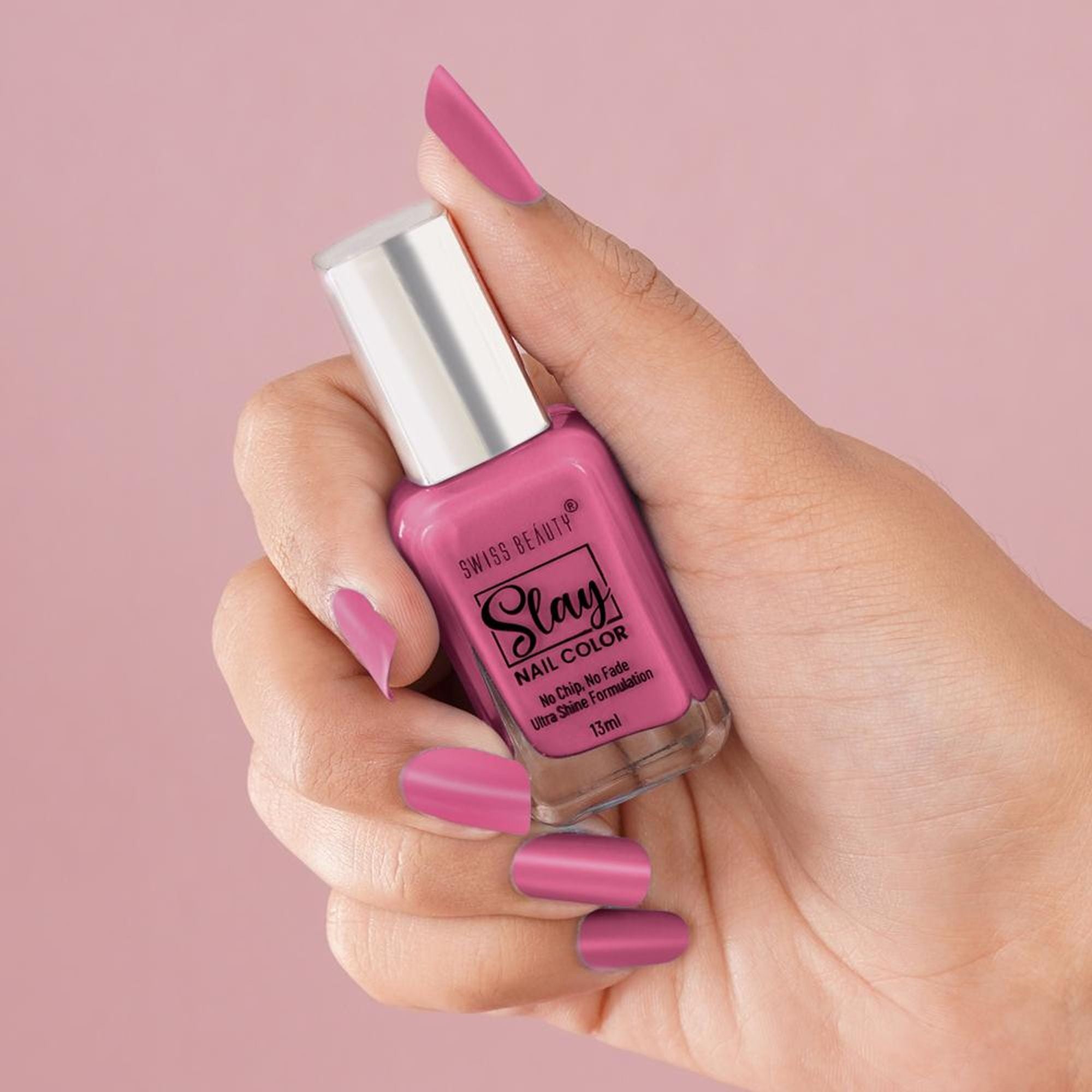 Swiss Beauty Slay Nail Color Ultra Shine Formulation - 13 Perfect Pink