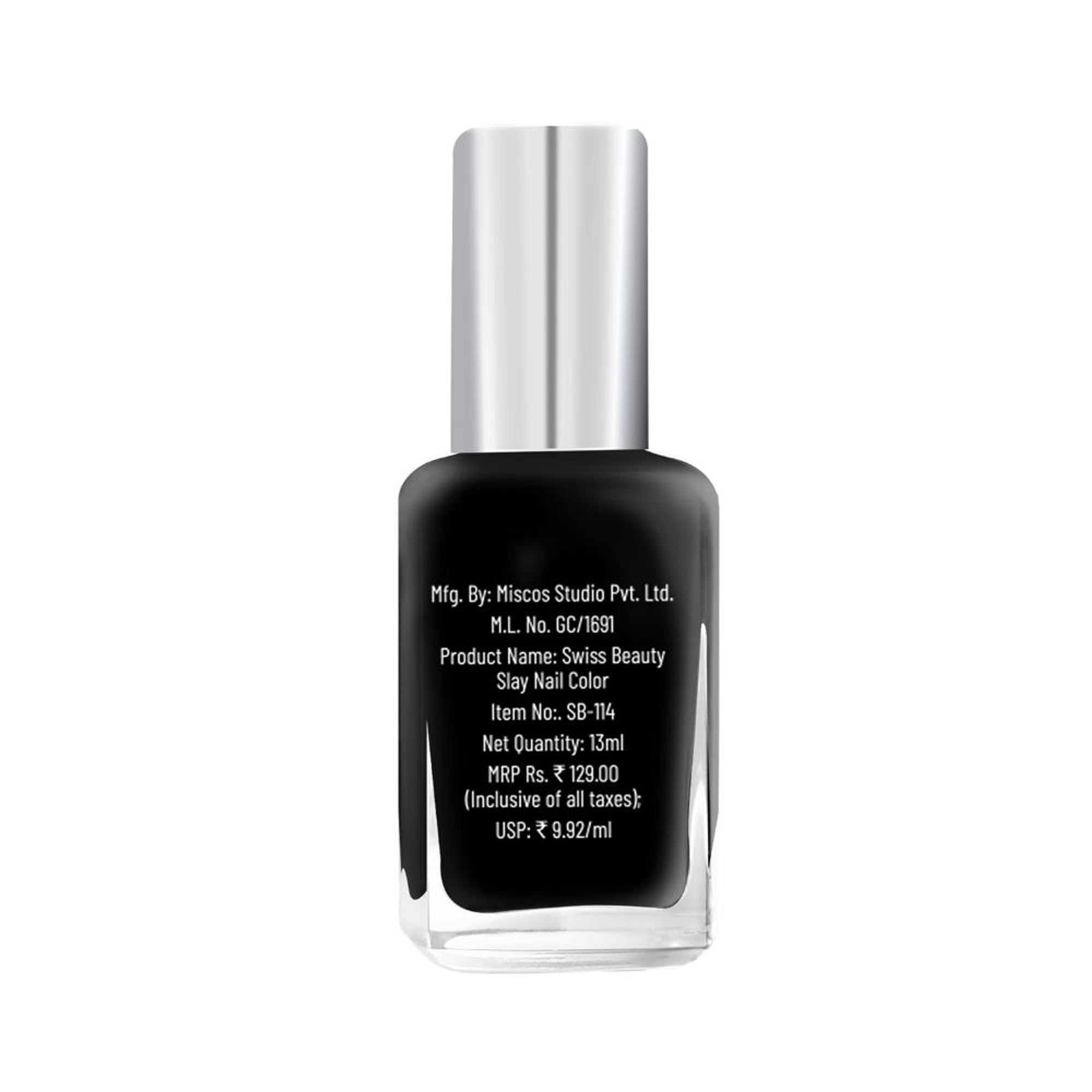 Swiss Beauty Slay Nail Color Ultra Shine Formulation - 22 Mid Night