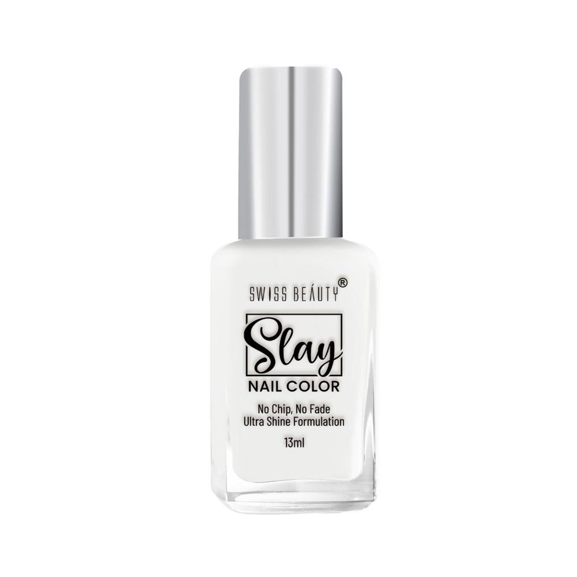 Swiss Beauty Slay Nail Color Ultra Shine Formulation - 23 Flat White