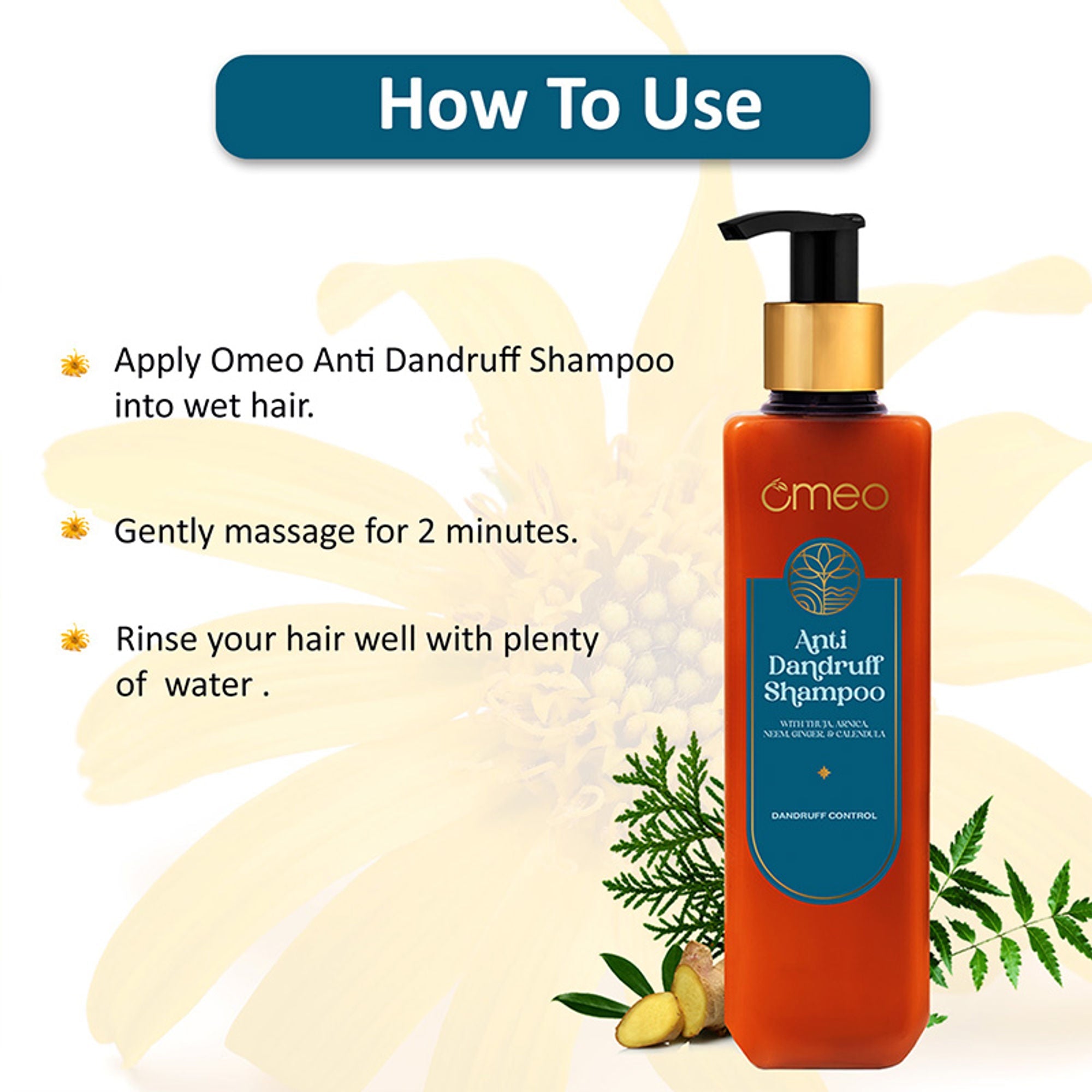 Omeo Anti Dandruff Shampoo With Green Natural Anti Dandruff Agent