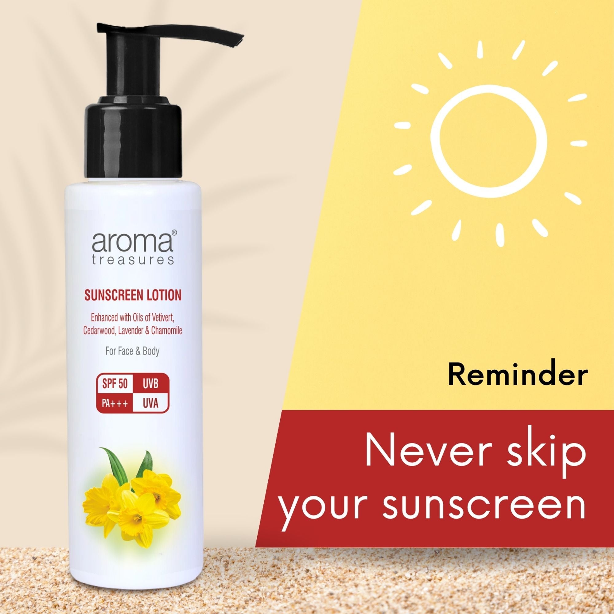 Aroma Treasures Sunscreen Lotion Spf 50 Pa+++ Uvb Uva