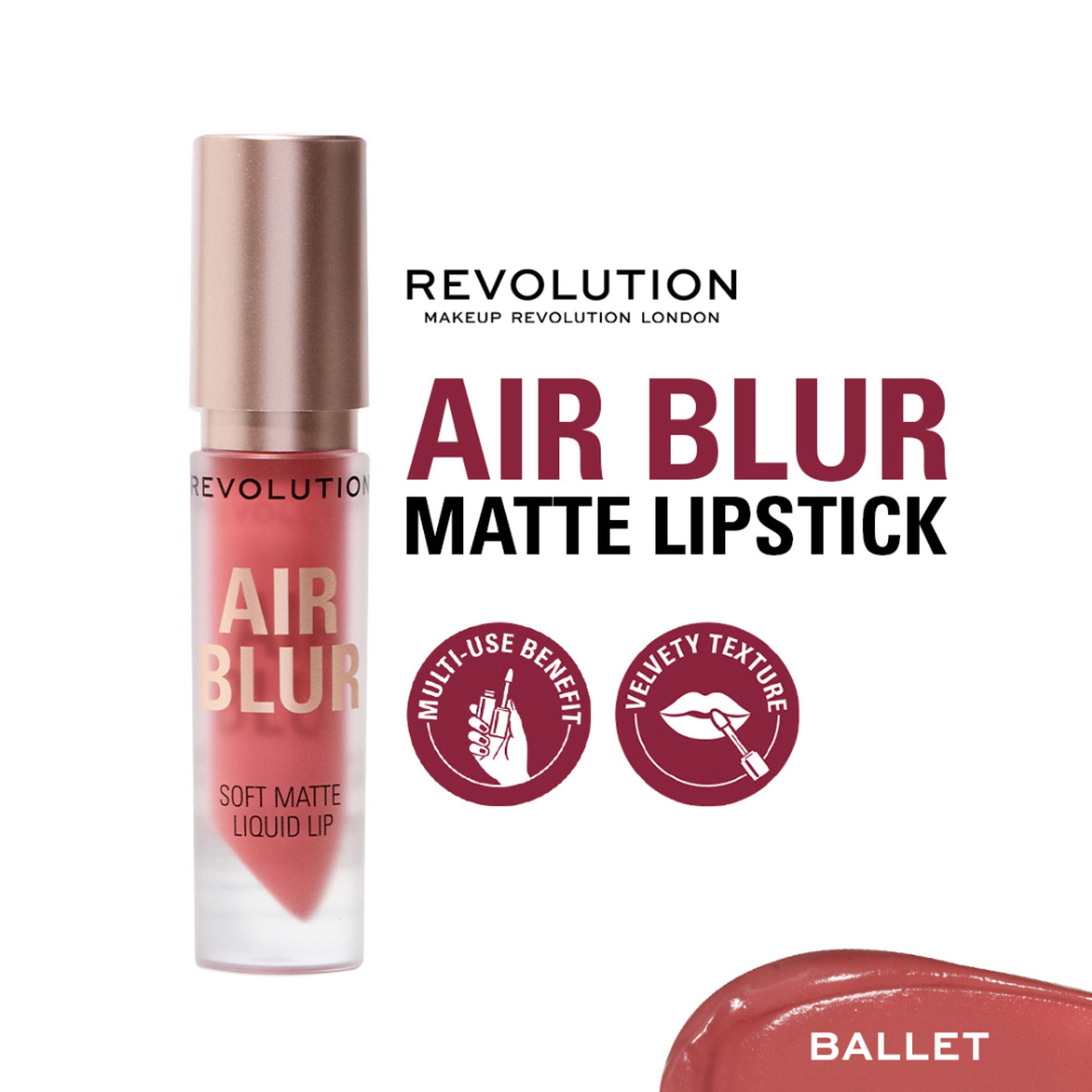 Makeup Revolution Air Blur Matte Liquid Lipstick - Ballet