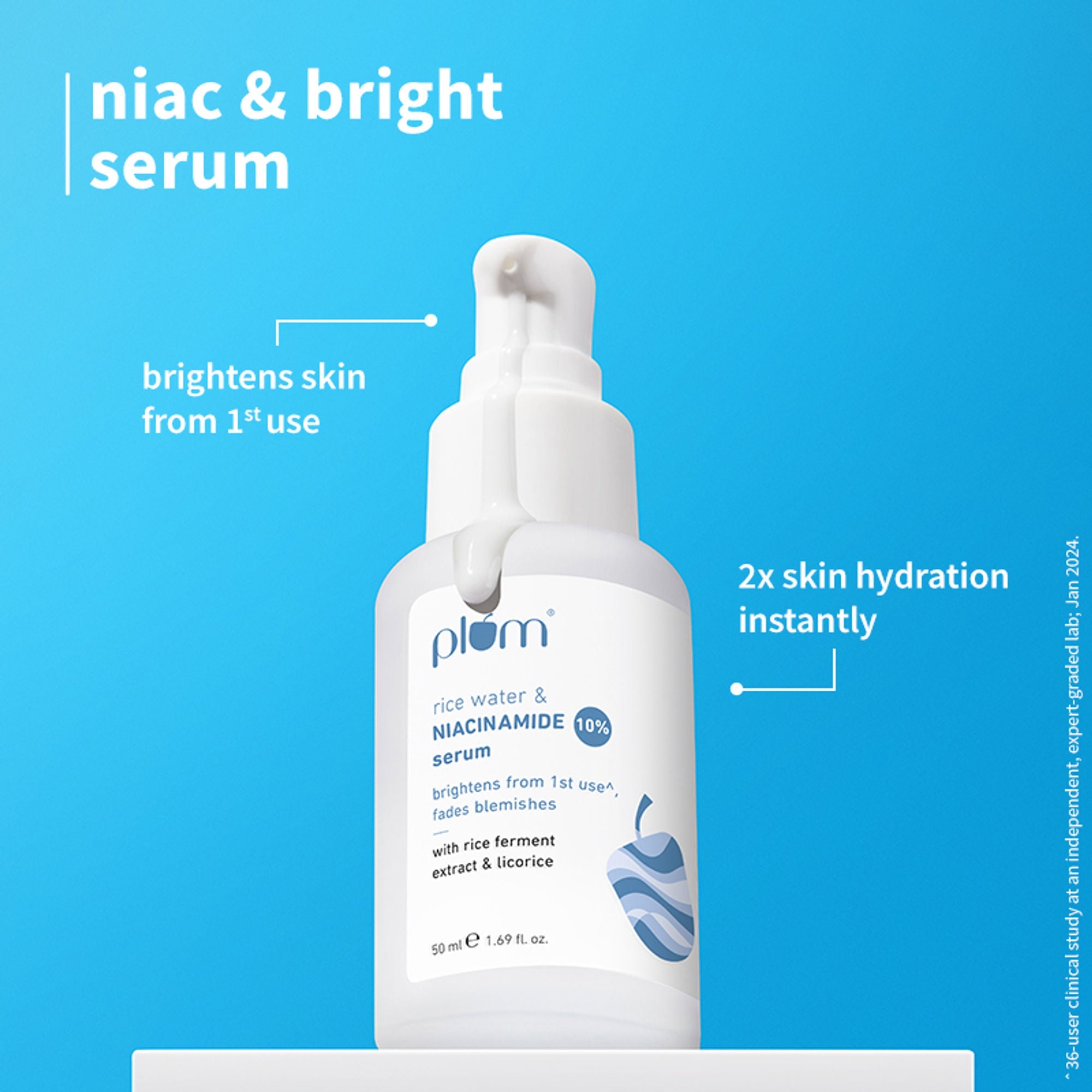Plum Niacinamide CSMS for Brightening & Hydrated Skin Tightens Pore, Fades Blemishes & Hydrates