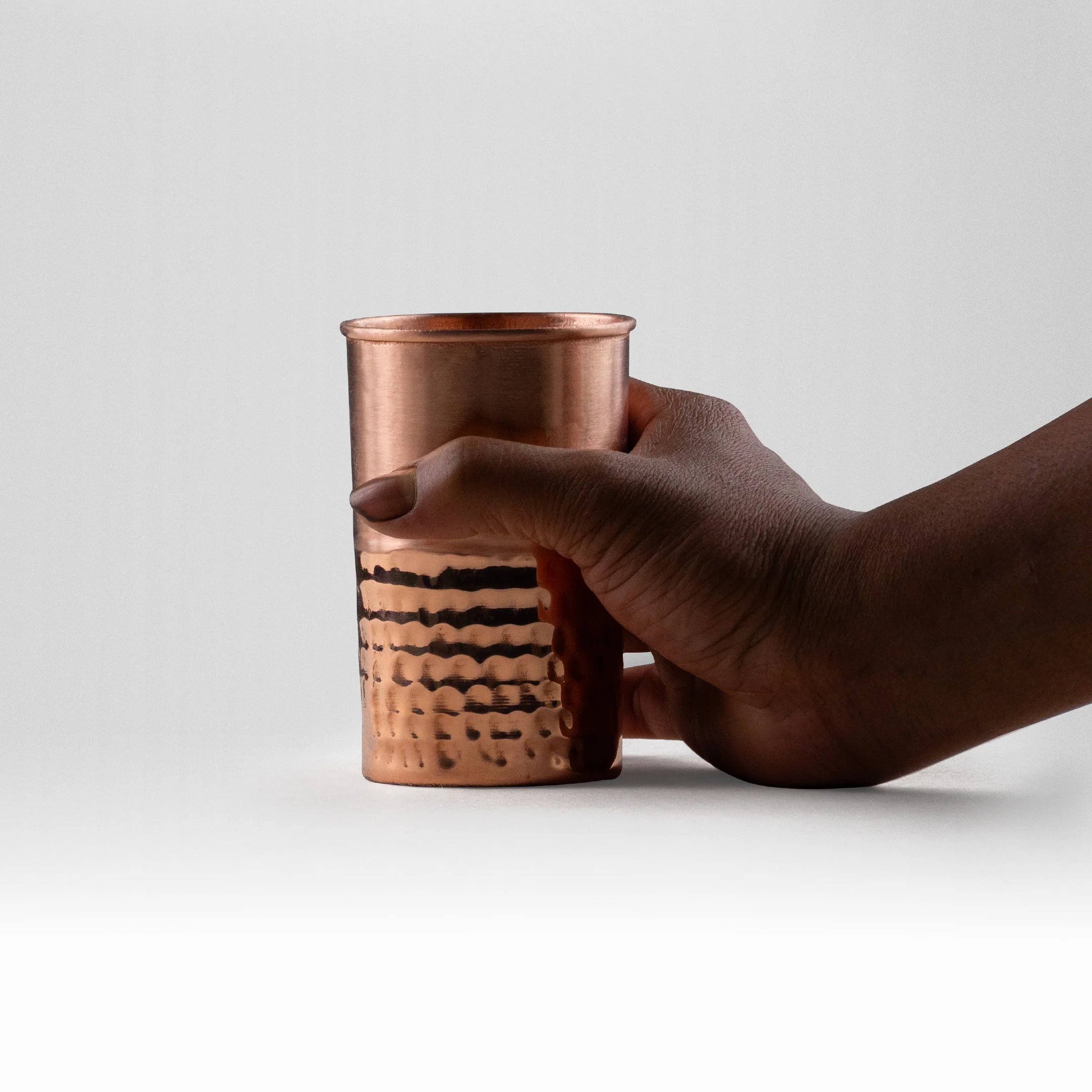 Health Smith Pure Copper Vintage Hammered Glass - Lacquered for Shine & Protection