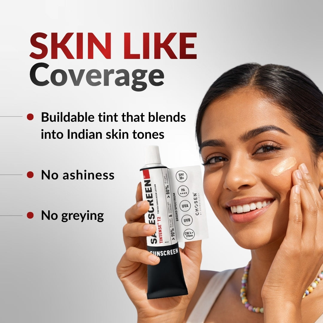 Chosen Tintense Buff Shade Tinted Mineral Sunscreen SPF 50+ Pa++++ 8-Hour Water Resistance, No White Cast