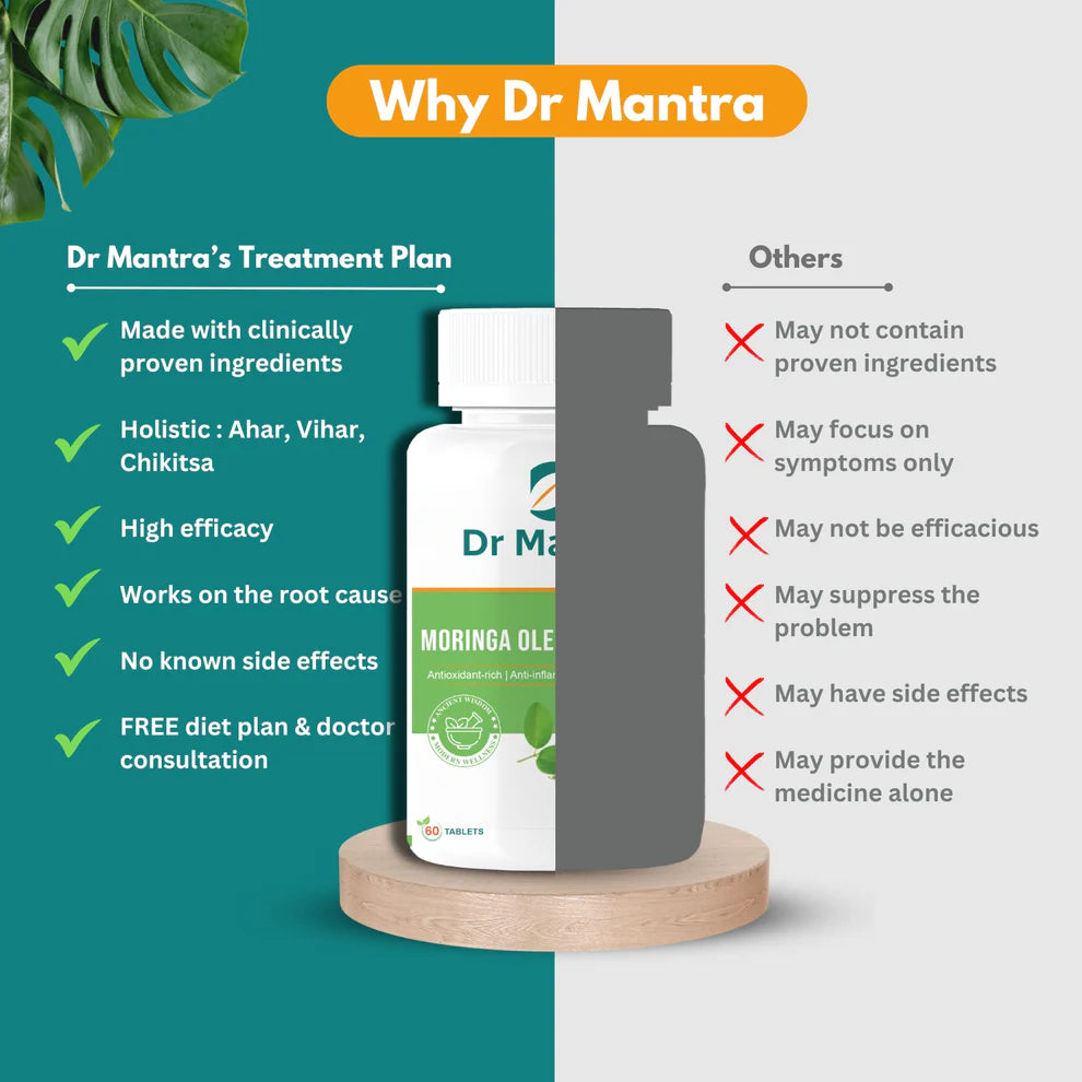 Dr Mantra Moringa Daily Superfood for Healthy Digestion & Weight Loss| 60 Tablets