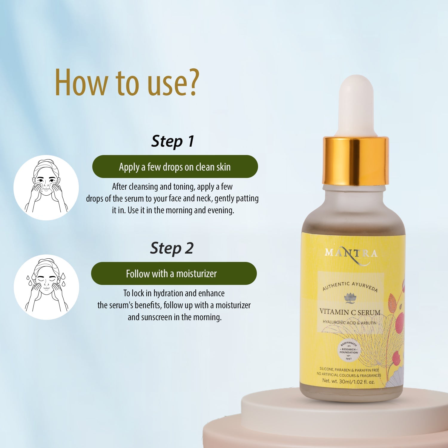 Mantra Vitamin C Serum with Hyaluronic Acid and Arbutin - Image 4