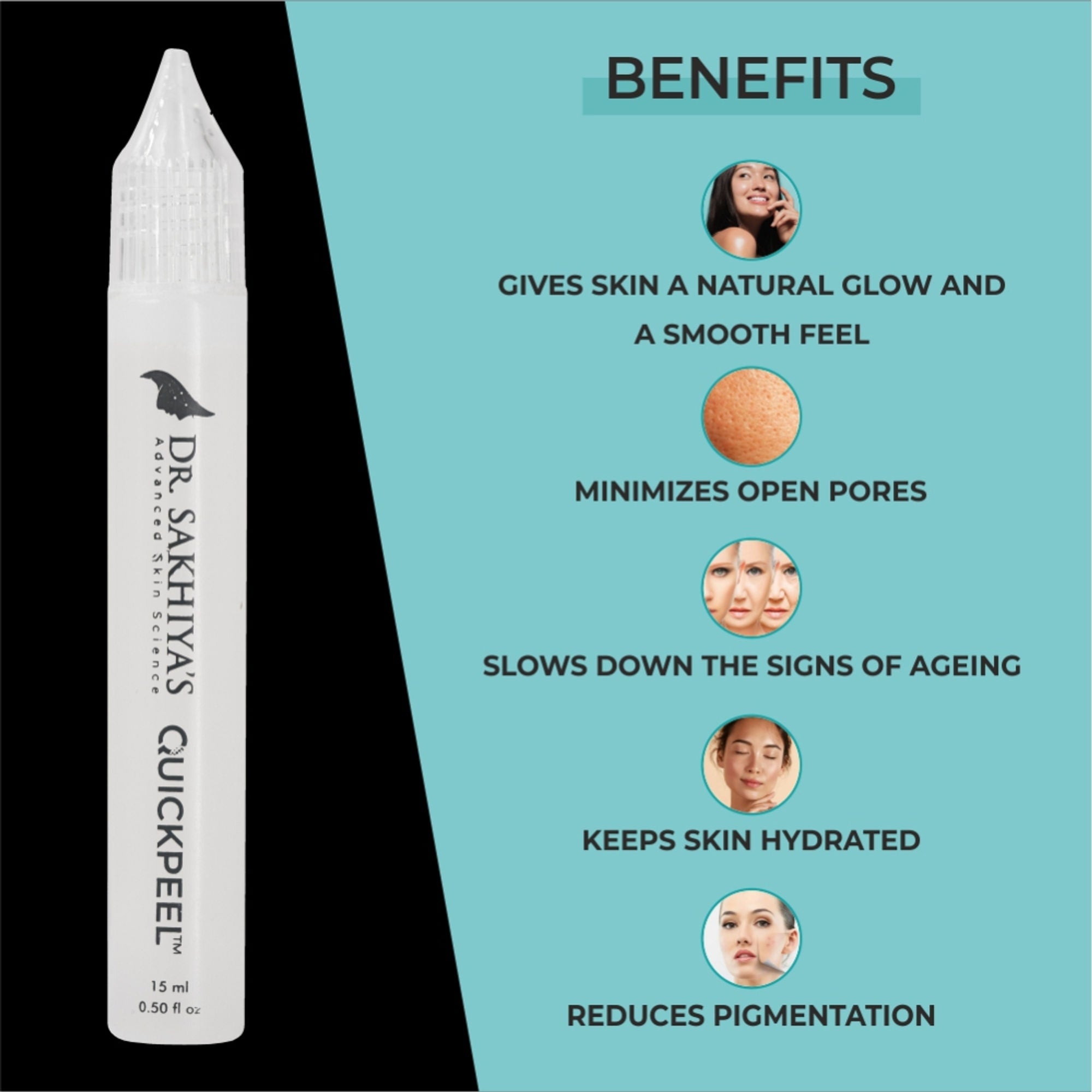Dr.Sakhiya AHA 30% + BHA 2% Peeling Solution Home-Based Quick Peel for Hydrating & Glowing Skin