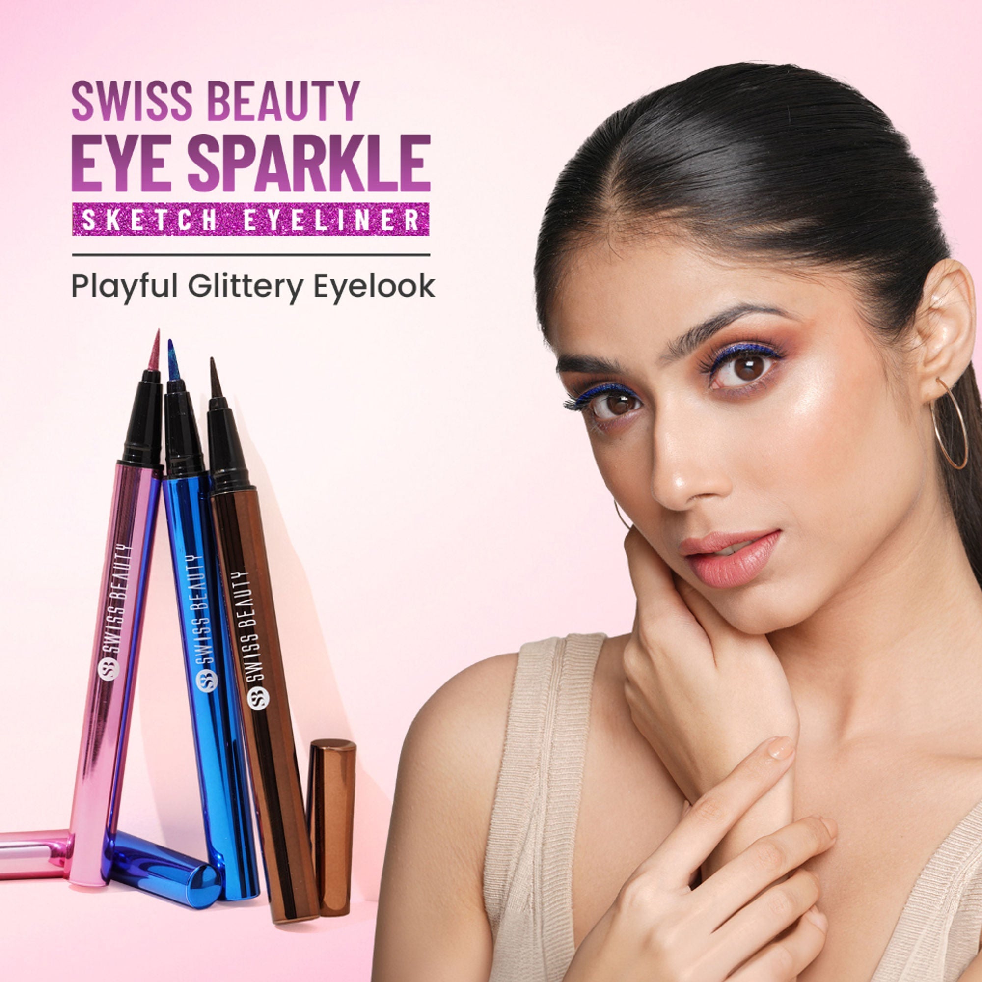 Swiss Beauty Eye Sparkle Sketch Liner - 3 Glamour Pink