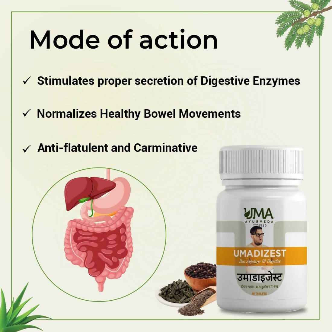 Uma Ayurveda Umadizest Gastric Medicine Ayurvedic Tablets