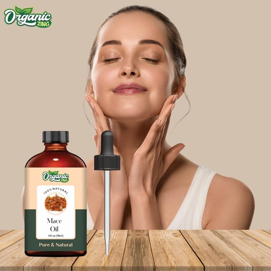 ORGANIC ZING Mace (Myristica Fragrans) Oil | Pure & Natural Essential Oil for Skin Care, Haircare, Aroma & Diffusers
