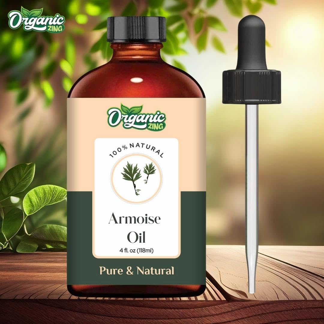 Organic Zing Armoise (Artemisia vulgaris) Oil | Pure & Natural Essential Oil for Massage, Aroma & Diffuser