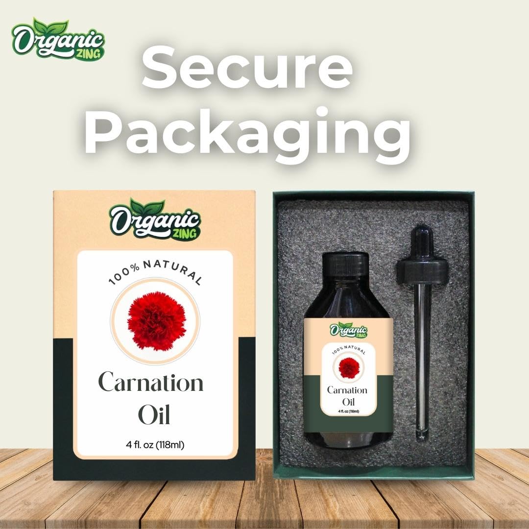 Organic Zing Carnation (Dianthus Caryophyllus) Oil | Pure & Natural Essential Oil for Skincare, Aroma & Diffuser