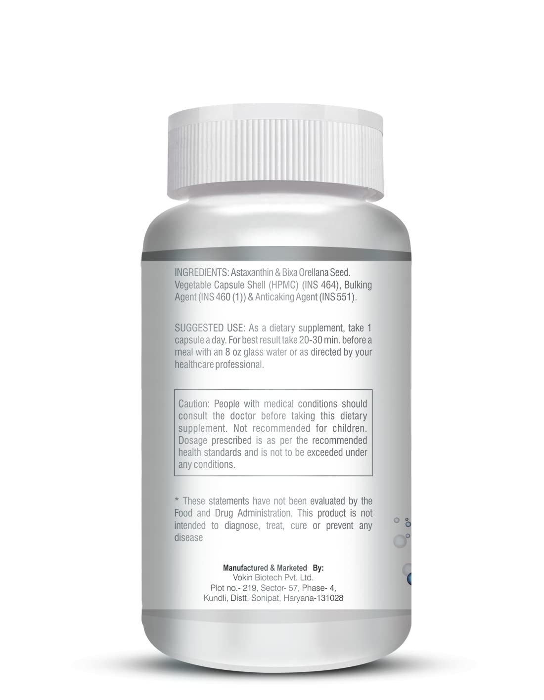 Vokin Biotech Astaxanthin 29mg - Naturally Sourced from Algae - Non-Synthetic - Best or Healthy Ageing