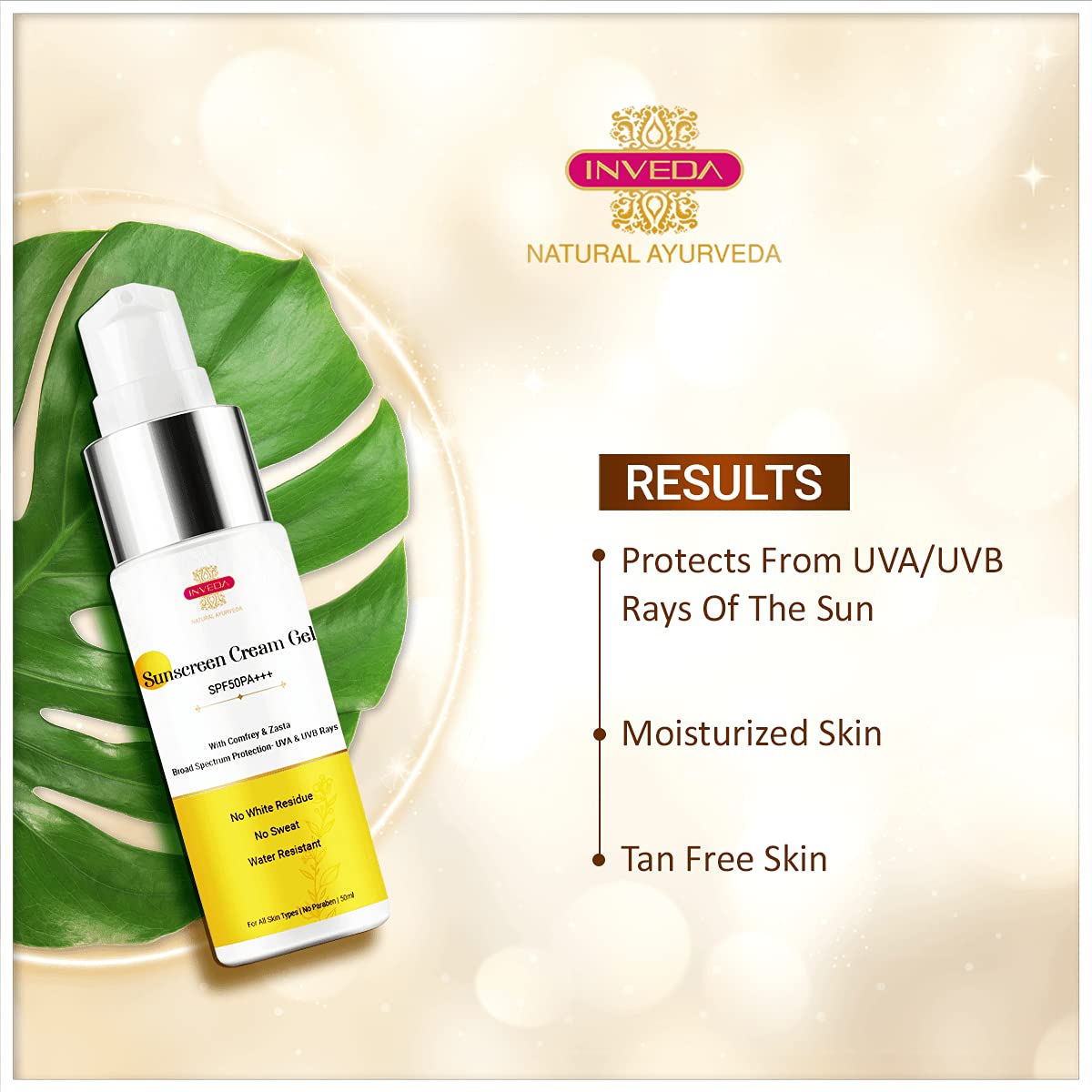 Inveda Sunscreen Cream Gel SPF 50 PA