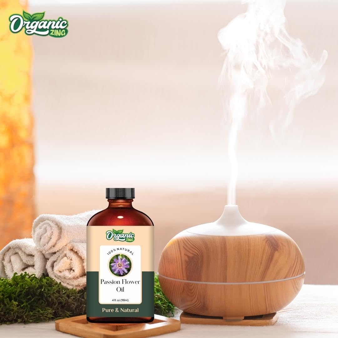 Organic Zing Passion Flower (Passiflora) Oil | Pure & Natural Essential Oil for Aroma, Diffusers, Skincare & Massage