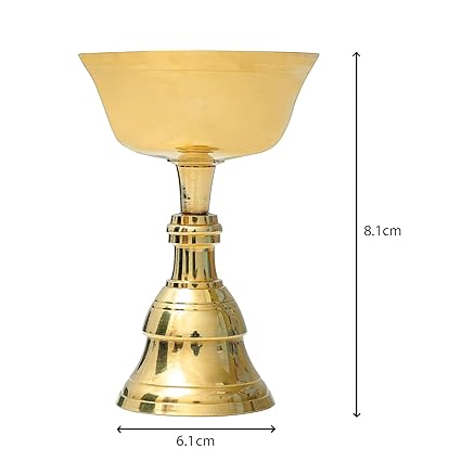 Akhand Narayan Diya | 110 Gm Brass Diya for Puja | Deepam Kundulu Jyot Oil Lamp | P