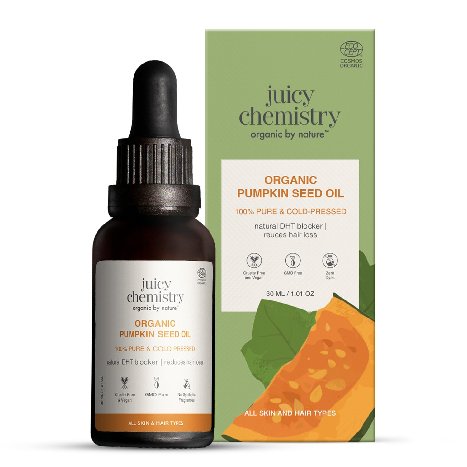 Juicy Chemistry Organic Pumpkin Seed Oil For Cold Pressed Carrier Oil