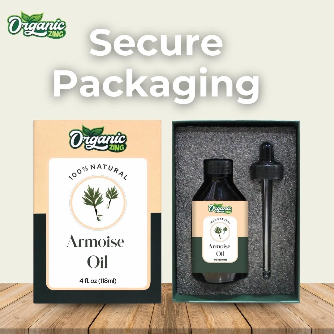 Organic Zing Armoise (Artemisia vulgaris) Oil | Pure & Natural Essential Oil for Massage, Aroma & Diffuser