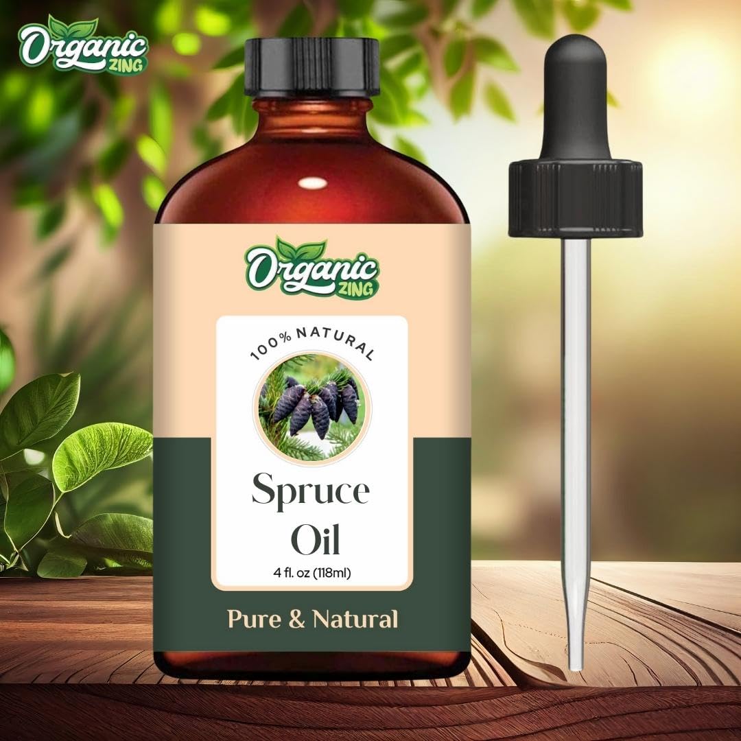 Organic Zing Spruce (Picea) Oil | Pure & Natural Essential Oil for Aroma, Diffusers, Hair Care & Massage