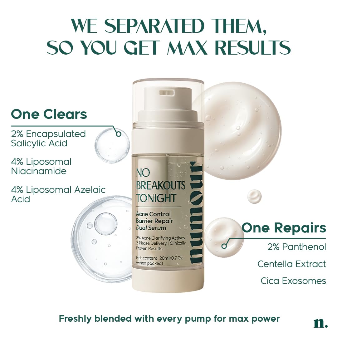 Numour No Breakouts Tonight Acne Control Barrier Repair Dual Serum