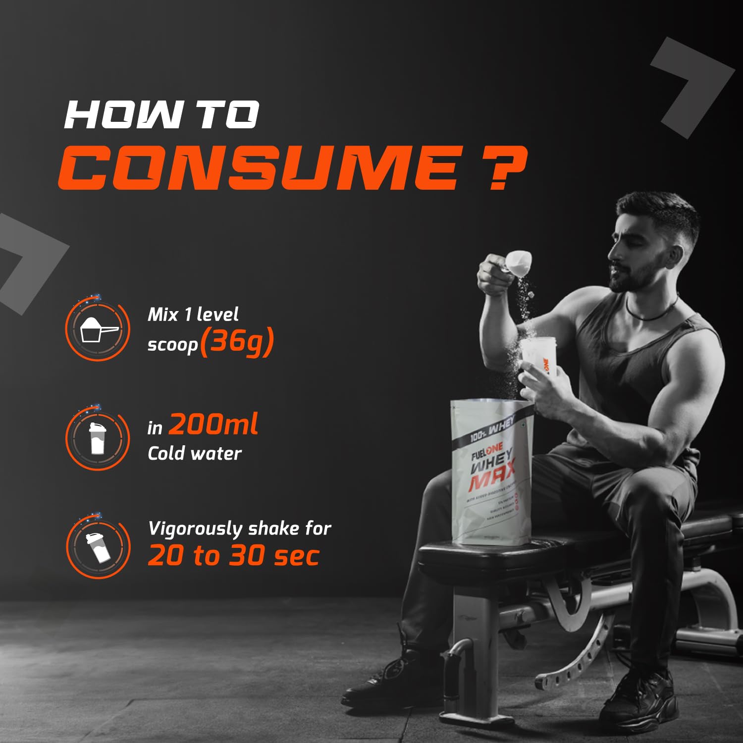 FUELONE Whey Max - Chocolate, with Shaker