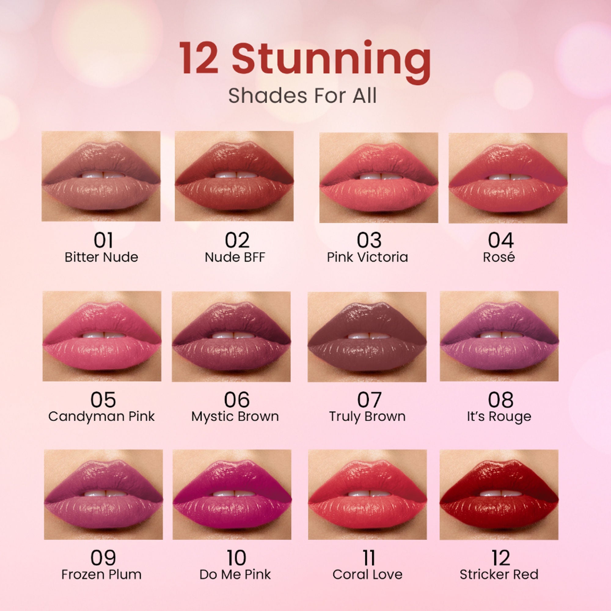 Swiss Beauty My Shine High Pigmented & Long-Lasting Lipstick Enriched with Vitamin E - 12 Stricker Red