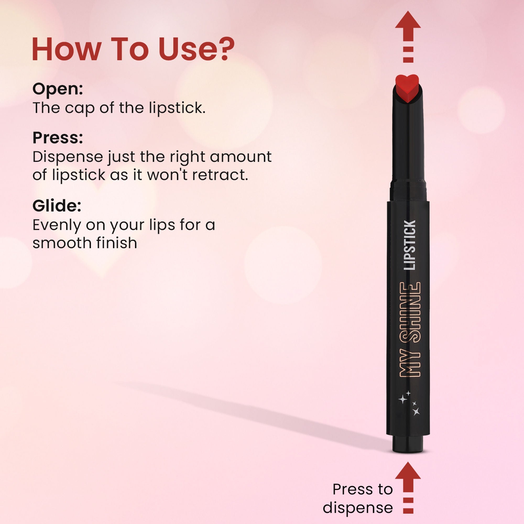 Swiss Beauty My Shine High Pigmented & Long-Lasting Lipstick Enriched with Vitamin E - 12 Stricker Red