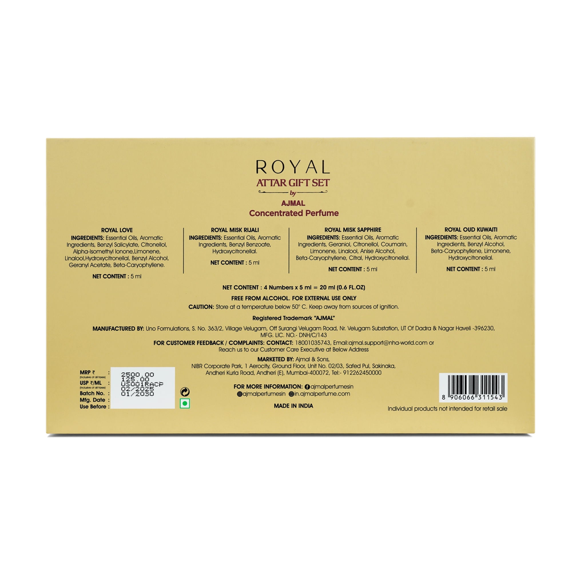 Ajmal India Royal Series Concentrated Perfume Gift Set