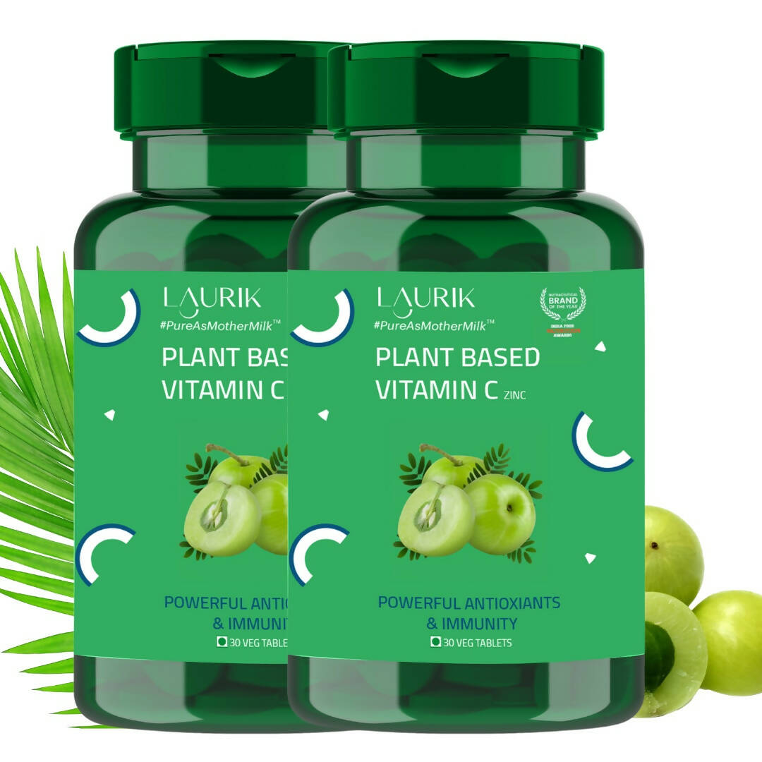 Laurik Plant Based Vitamin C With Zinc Supplements Tablets For Men & Women | Maintain Energy Levels & Boost Immunity