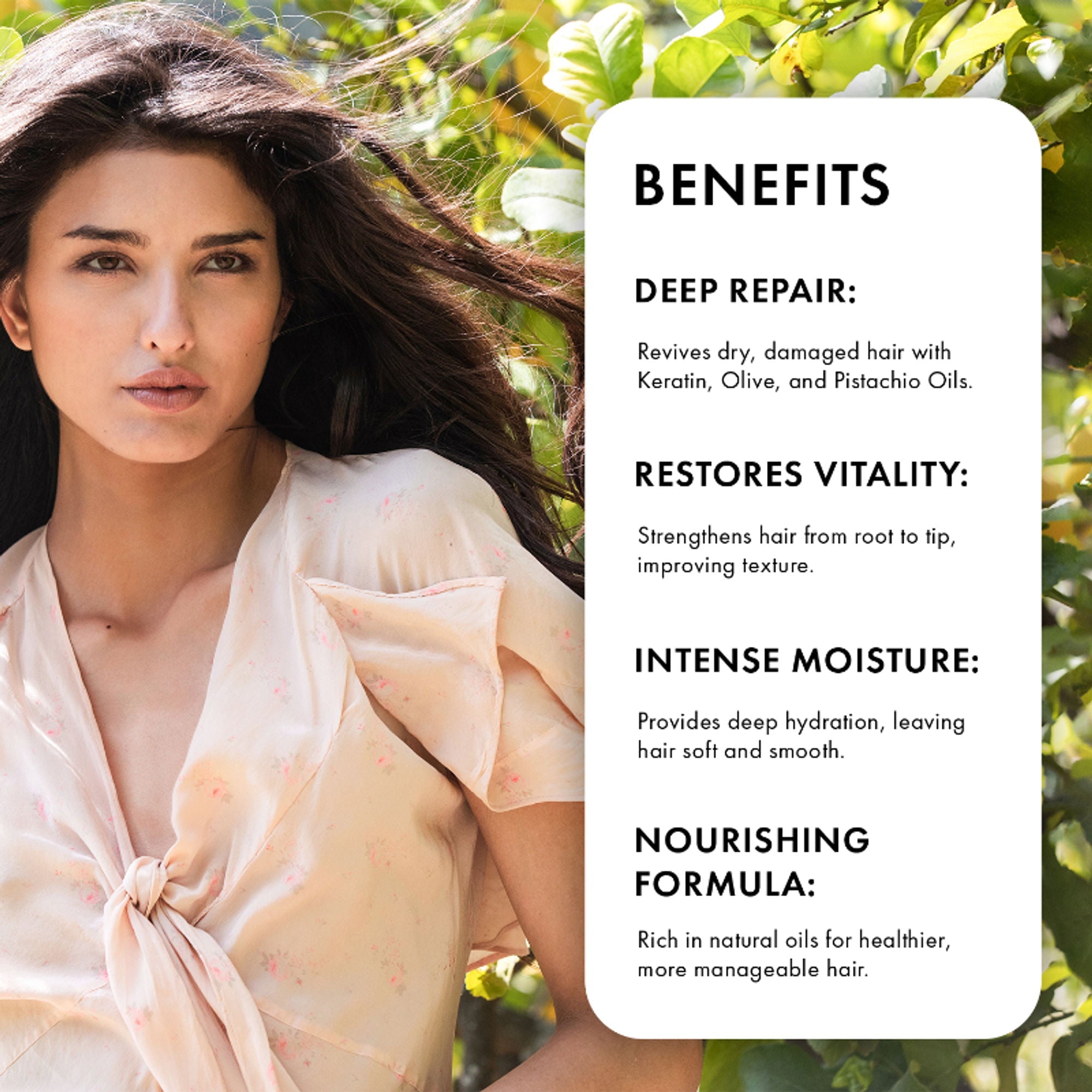 Naturica Repairing Deep Mask for Dry and Damaged Hair, Revitalize with Keratin & Pistachio Oil